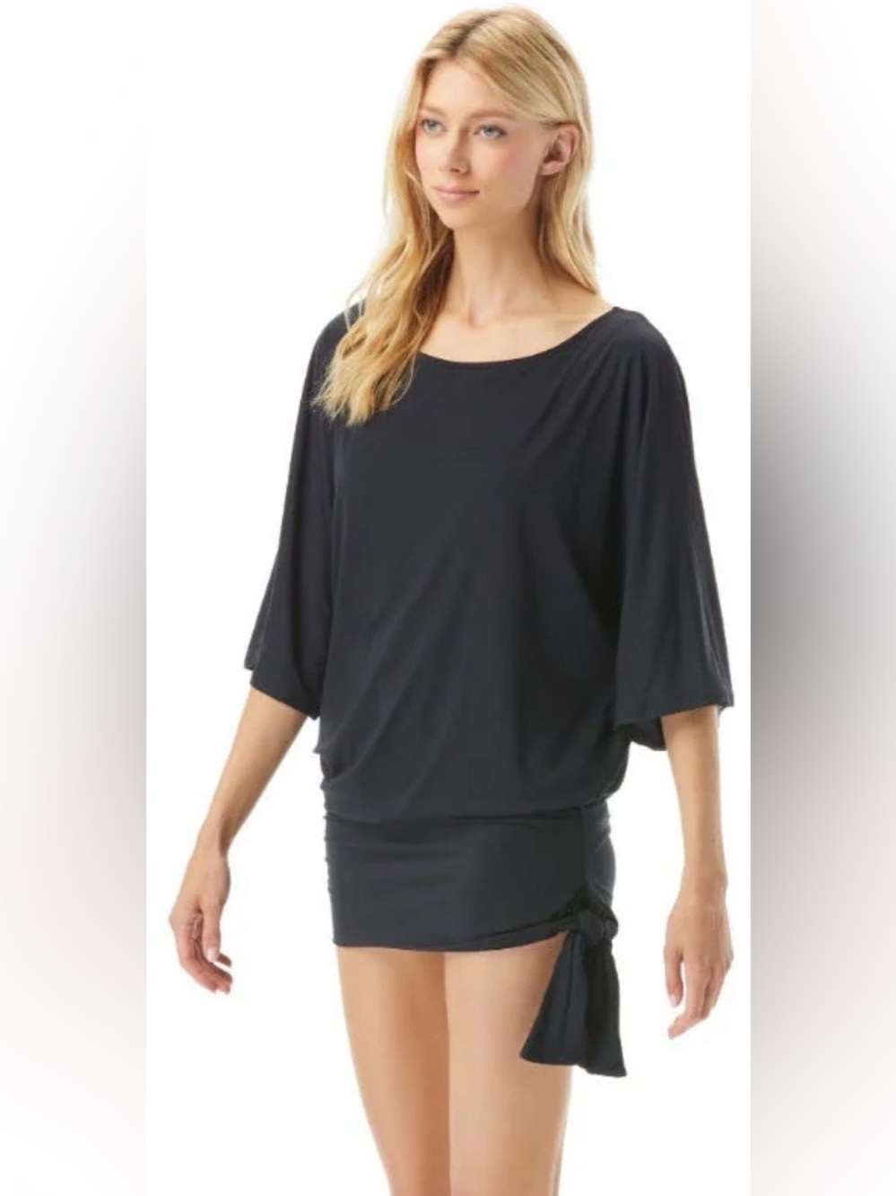 Michael Michael Kors Iconic Solid Side Tie Cover Up Dress